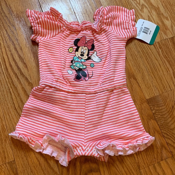 Disney Baby Girls Minnie French Terry Romper